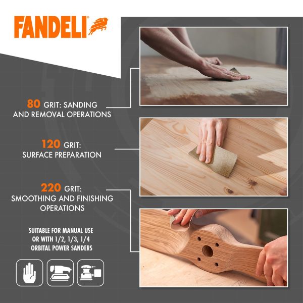 Fandeli Sandpaper Sheets Aluminum Oxide Grit Selection-3