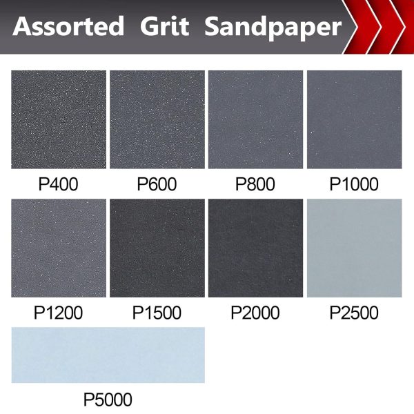 BOSHCRAFT Wet Sandpaper Set Aluminum Oxide Anti Clogging-1