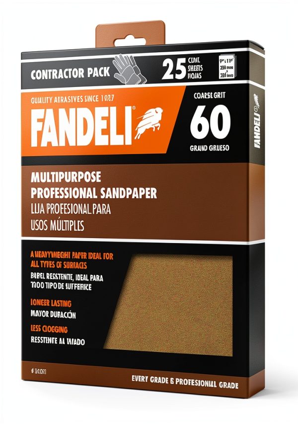 Fandeli 60 Grit Sandpaper Sheets Multipurpose Wood Metal-1