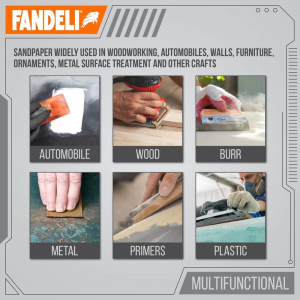 Fandeli Sandpaper Sheets Aluminum Oxide Orbital Sander-3