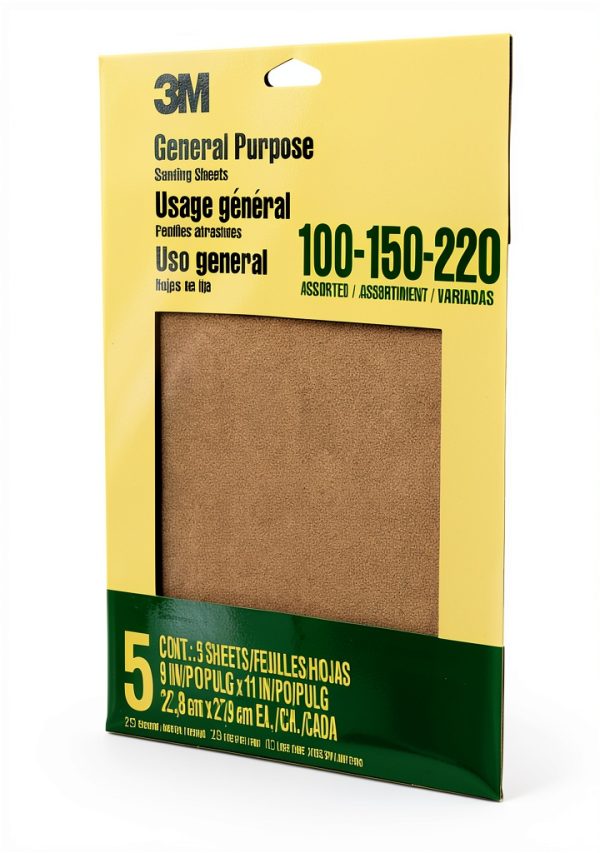 3M Sandpaper Sheets Assorted Grit Aluminum Oxide 9x11-2