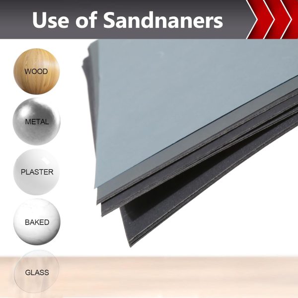 BOSHCRAFT Wet Sandpaper Set Aluminum Oxide Anti Clogging-3