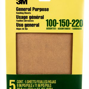 3M Sandpaper Sheets Assorted Grit Aluminum Oxide 9x11-0