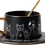 Cat Coffee Cup Set WeyMax Ceramic Cat Design-0