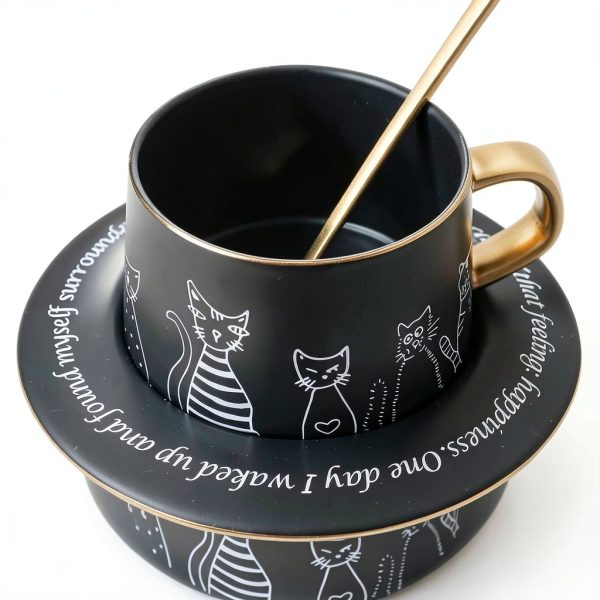 Cat Coffee Cup Set WeyMax Ceramic Cat Design-6