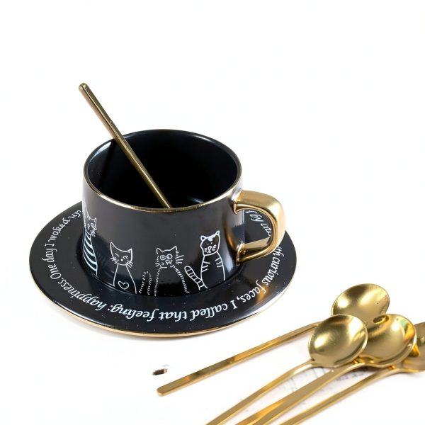 Cat Coffee Cup Set WeyMax Ceramic Cat Design-3