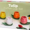 Tulip Ceramic Coffee Set Balvi Hand‑Painted 4‑Piece-3