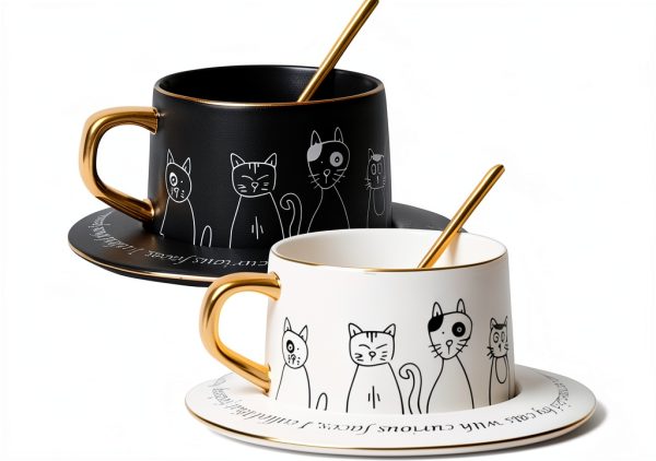 Cat Coffee Cup Set WeyMax Ceramic Cat Design-5