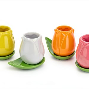 Tulip Ceramic Coffee Set Balvi Hand‑Painted 4‑Piece-0