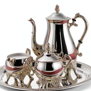 Silver Coffee Serving Tray Godinger Polished Round-0