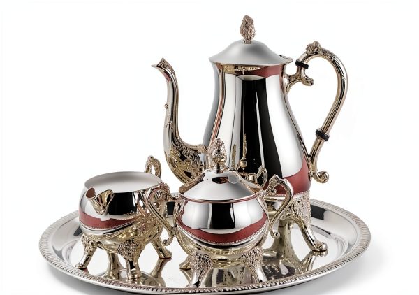 Silver Coffee Serving Tray Godinger Polished Round-0