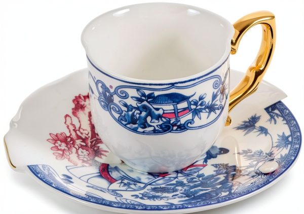 Seletti Ceramic Cup and Saucer Multicolor Eufemia-0