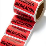 Carstens Medical Stickers – Reorder Medication Alert and Instruction Labels for Medical Charts, Red and Black, Roll of 100 Patient Chart Labels, W1.5" x H.75"-0