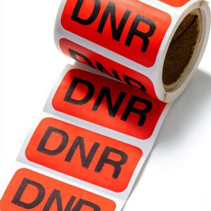 Carstens Medical Stickers DNR Labels Red/Black 1.5" x 0.75" 100 Count-0