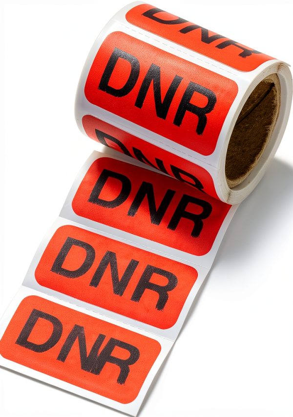 Carstens Medical Stickers DNR Labels Red/Black 1.5" x 0.75" 100 Count-0