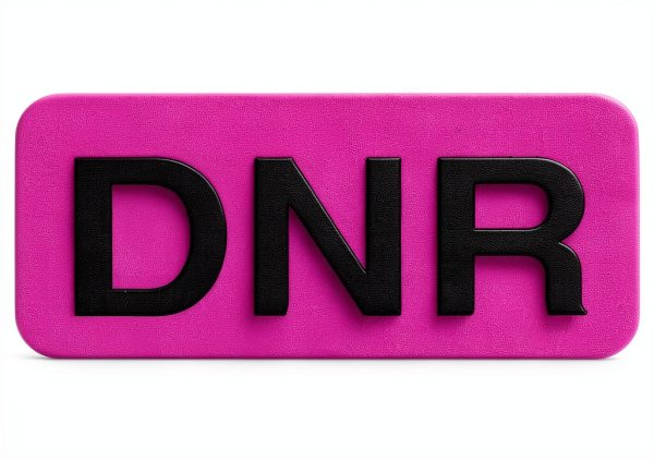 Carstens Medical Stickers DNR Alert Purple Black Roll of 100 1.5" x-1