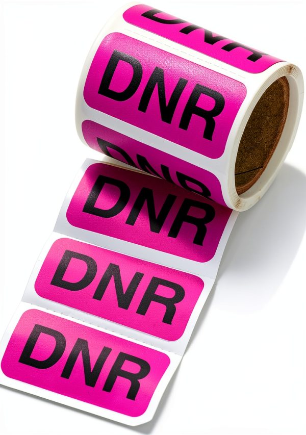 Carstens Medical Stickers DNR Alert Purple Black Roll of 100 1.5" x-0