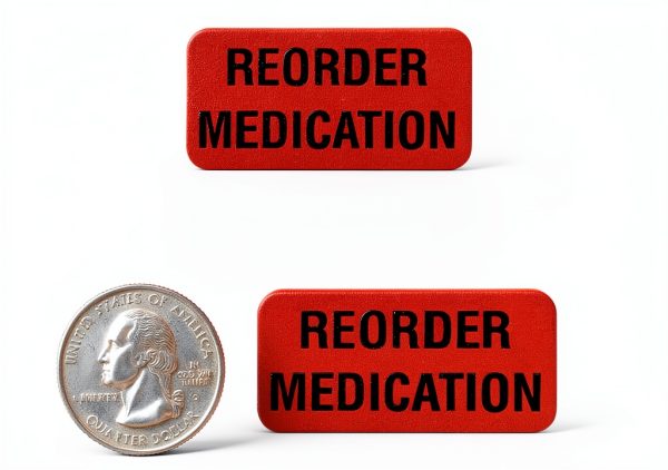 Carstens Medical Stickers – Reorder Medication Alert and Instruction Labels for Medical Charts, Red and Black, Roll of 100 Patient Chart Labels, W1.5" x H.75"-4