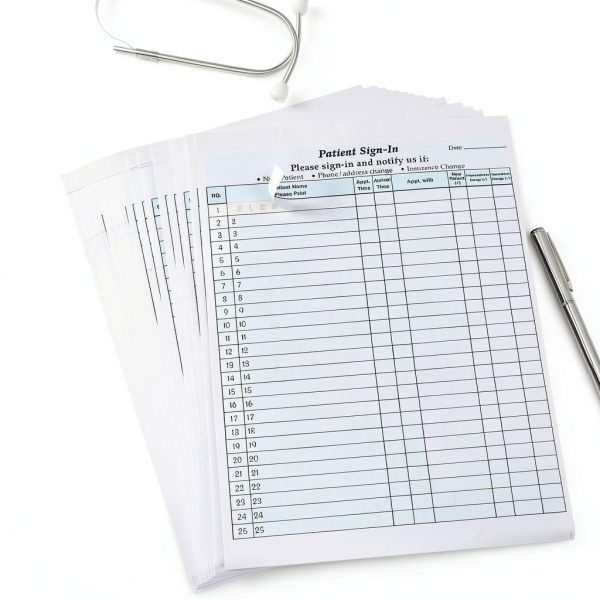 Patient Sign In Sheets 8.5x11 Moinchore HIPAA 25‑Sheet Label Set-5