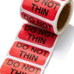 Carstens Medical Stickers – Do Not Thin Alert and Instruction Labels for Medical Charts, Red and Black, Roll of 100 Patient Chart Labels, W1.5" x H.75"-0