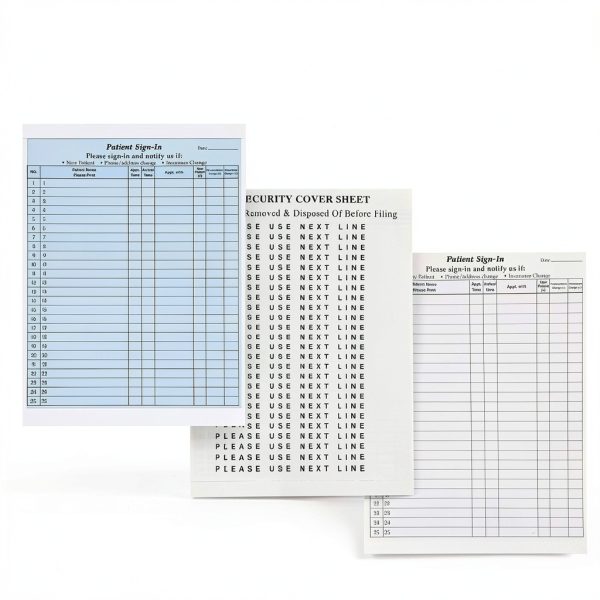 Patient Sign In Sheets 8.5x11 Moinchore HIPAA 25‑Sheet Label Set-1